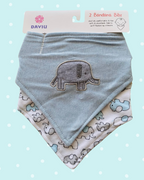 Set 2 Bandanas de bebé algodón - Elefante
