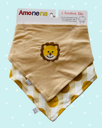 Set 2 Bandanas de bebé algodón - León