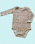 Body manga larga niña – Floral 100% algodón