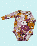 Body manga larga niña – Floral 100% algodon