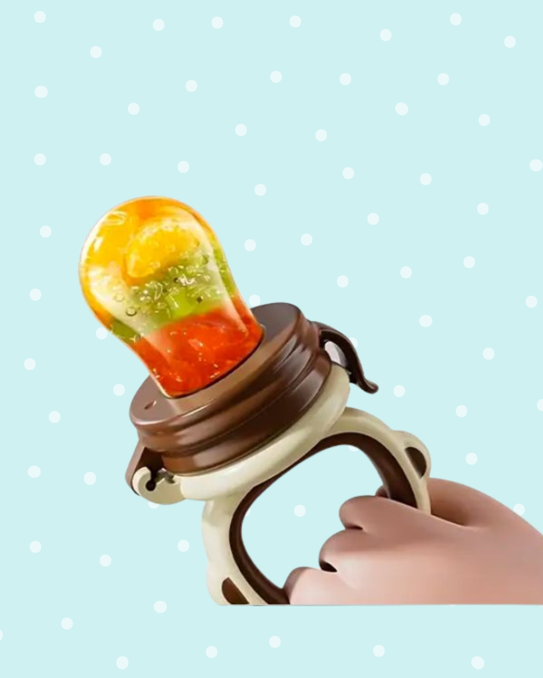 Chupete de silicona para frutas – Alimentación segura - Verde